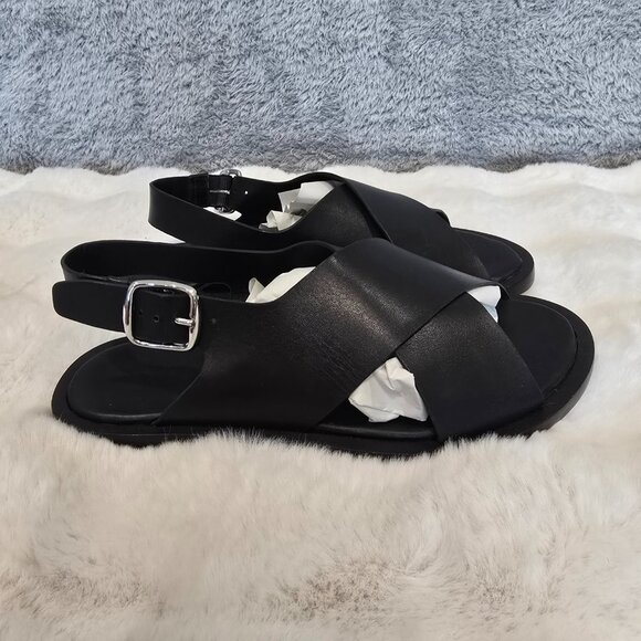 Everlane Women's City Crossover Sandal Black Leather Sizes NEW Classic - Picture 5 of 12